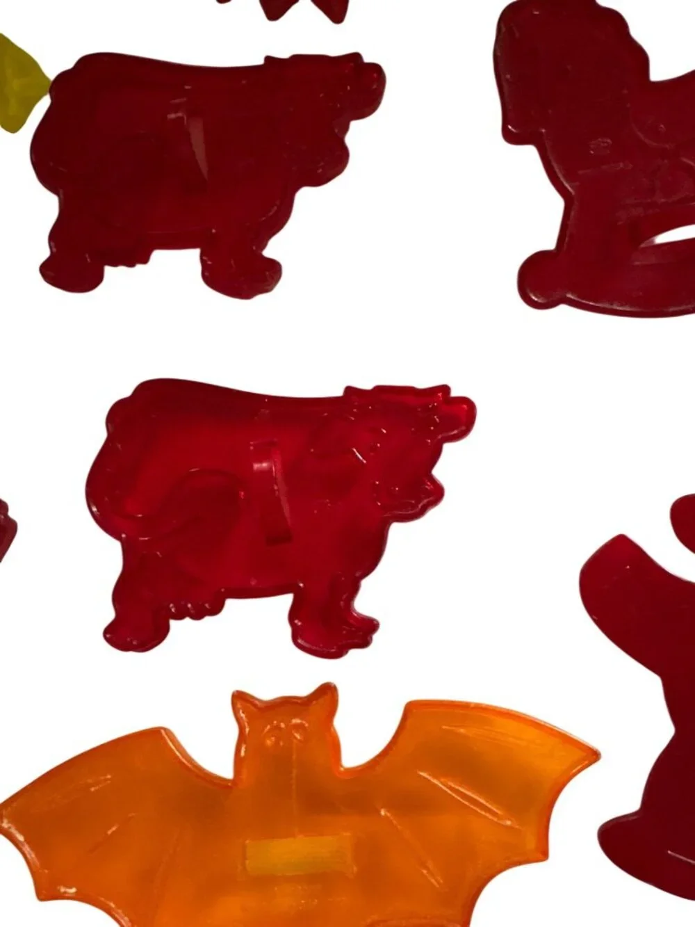 Vintage Cookie Cutters Set Of 20 Plastic Robin Hood Holiday Animal Shapes Red
